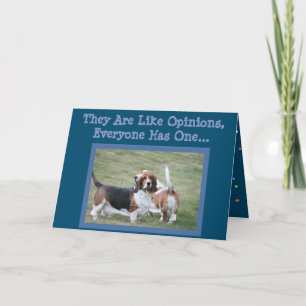Funny & Cute Birthday Card With Basset Hounds