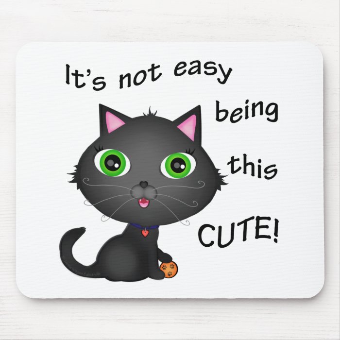 Funny Cute Black Cat Art Mousepad