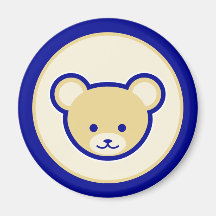 Funny Cute Blue Beige Teddy Bear Cartoon Art