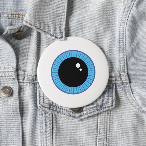 Funny Cute Blue Eyeball Button