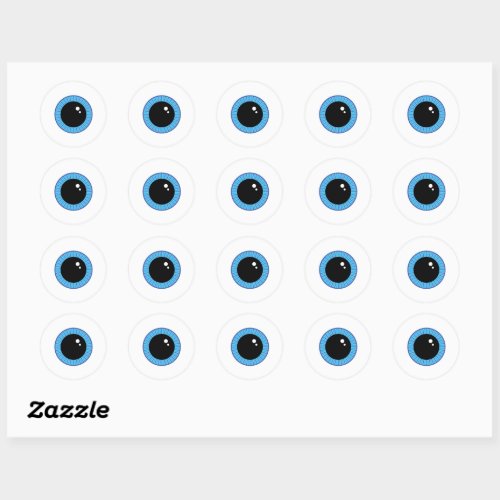 Funny Cute Blue Eyeball Classic Round Sticker