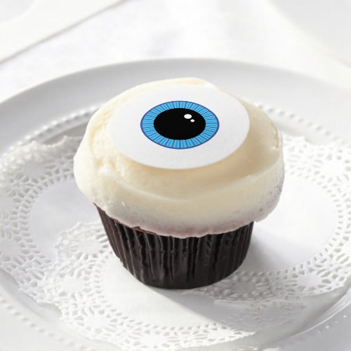 Funny Cute Blue Eyeball Edible Frosting Rounds