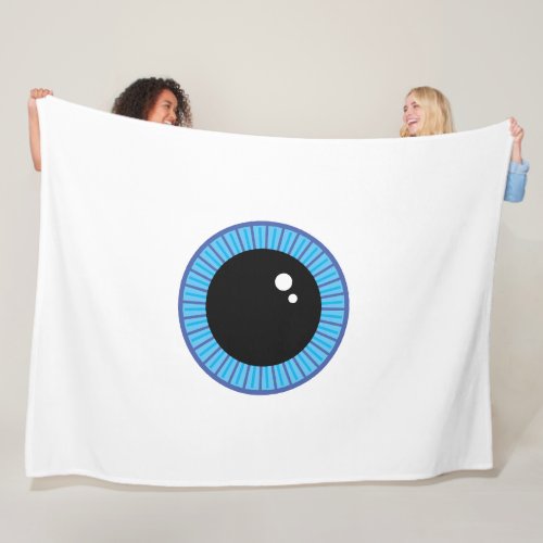 Funny Cute Blue Eyeball Fleece Blanket