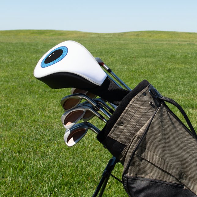 Funny Cute Blue Eyeball Golf Head Cover (In Situ)
