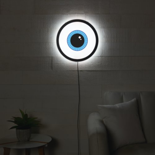 Funny Cute Blue Eyeball LED Sign