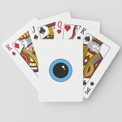 Funny Cute Blue Eyeball Playing Cards