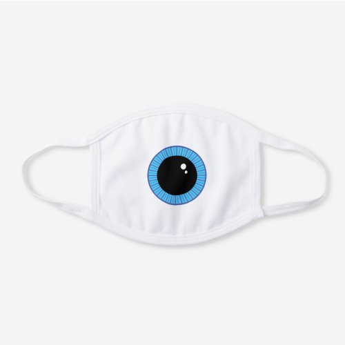 Funny Cute Blue Eyeball White Cotton Face Mask