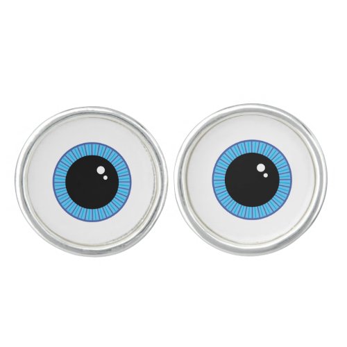 Funny Cute Blue Eyeballs Cufflinks