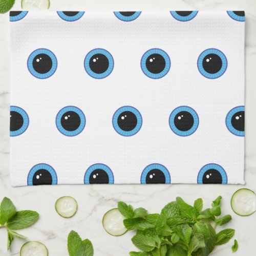 Funny Cute Blue Eyes Kitchen Towel