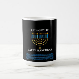 Funny Cute Blue Hanukkah Menorah Design Color Morph Mug