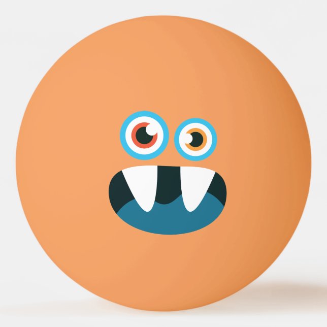 Funny  Cute Blue Monster. Ping-Pong Ball (Front)