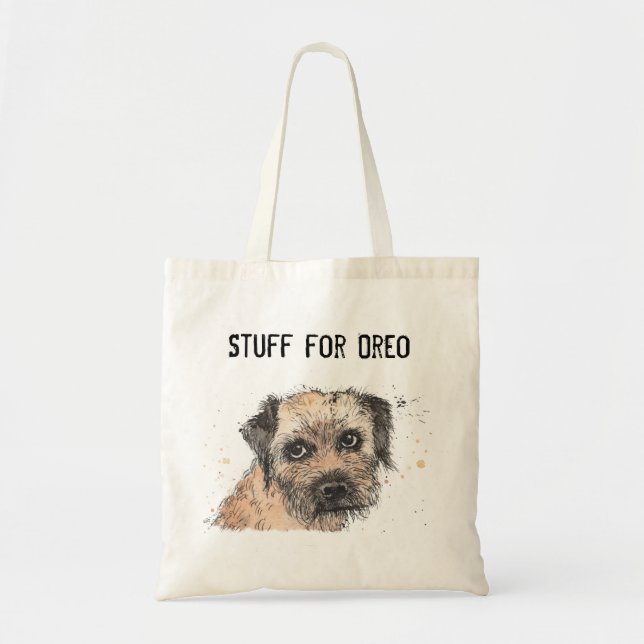 Funny & cute Border Terrier shopper Tote (Front)