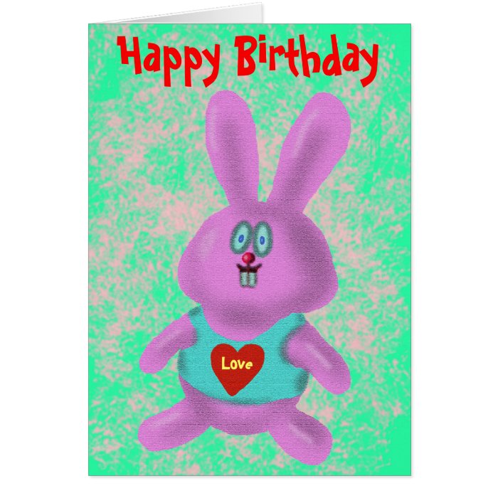 Funny cute bunny Happy Birthday card