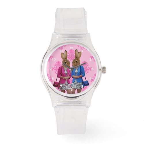 Funny cute bunny rabbits watch