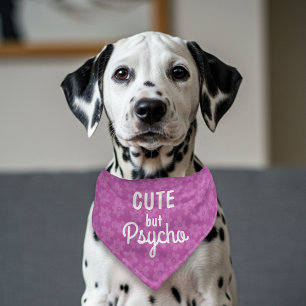Funny Cute But Psycho Floral Pet Bandana Collar