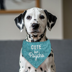 Funny Cute But Psycho Floral  Pet Bandana Collar