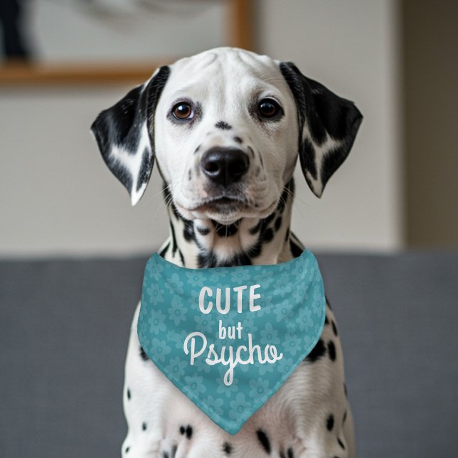 Funny Cute But Psycho Floral  Pet Bandana Collar (Creator Uploaded)