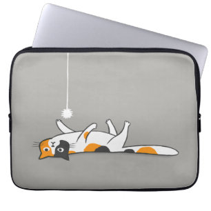 Funny Cute Calico Cat Pet Kitty Lover's Laptop Sleeve