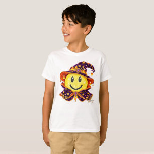 Funny Cute Candy Corn Wizard Smiley Face Halloween T-Shirt
