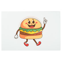 Funny Cute Cartoon Burger Illustration
