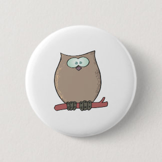 funny cute cartoon owl button