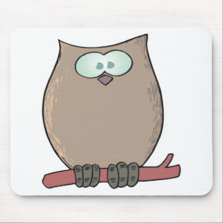 funny cute cartoon owl mouse pad