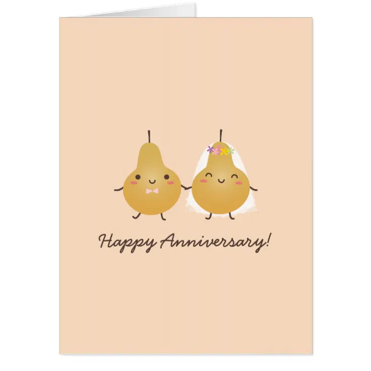 Funny Cute Cartoon Perfect Pear Happy Anniversary Card | Zazzle Funny Cute Cartoon Perfect Pear Happy Anniversary Card | Zazzle