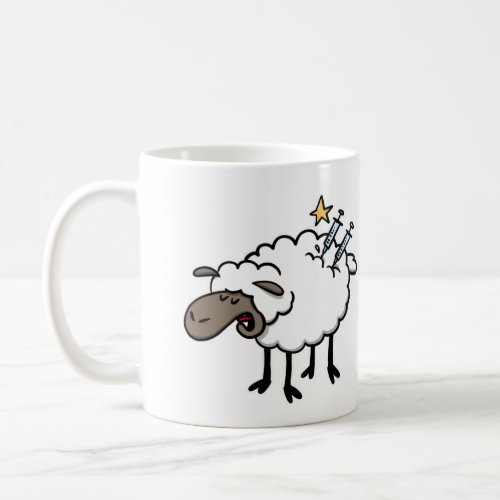 Funny Cute Cartoon Sheep Vaccinated Twice Coffee Mug