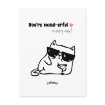 Funny Cute Cat Birthday Card-Personalized Name