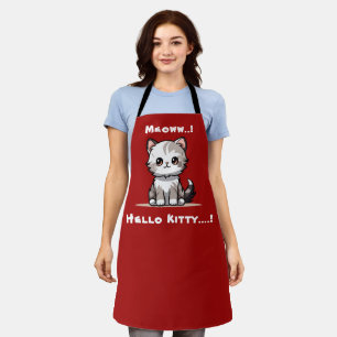 Funny Cute Cat Catmas Humor  Apron