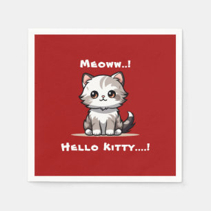 Funny Cute Cat Catmas Humor Napkins