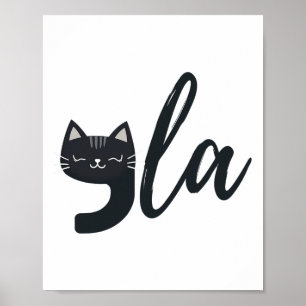 Funny Cute Cat Comma La Funny Kamala Harris Presid Poster