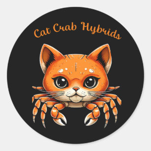 Funny Cute Cat Crab Creature Tee for AnimalT-Shirt Classic Round Sticker