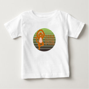 Funny cute cat doing yoga. funny yoga design baby T-Shirt