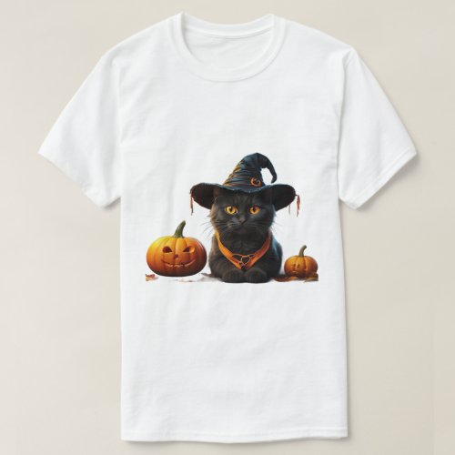 Funny  cute cat Halloween T_Shirt