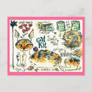 Funny, cute cat kitten postcards