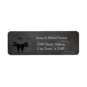 Funny cute cat love couple chalkboard wedding label