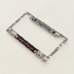 Funny Cute Cat Lover Pet License Plate Frame