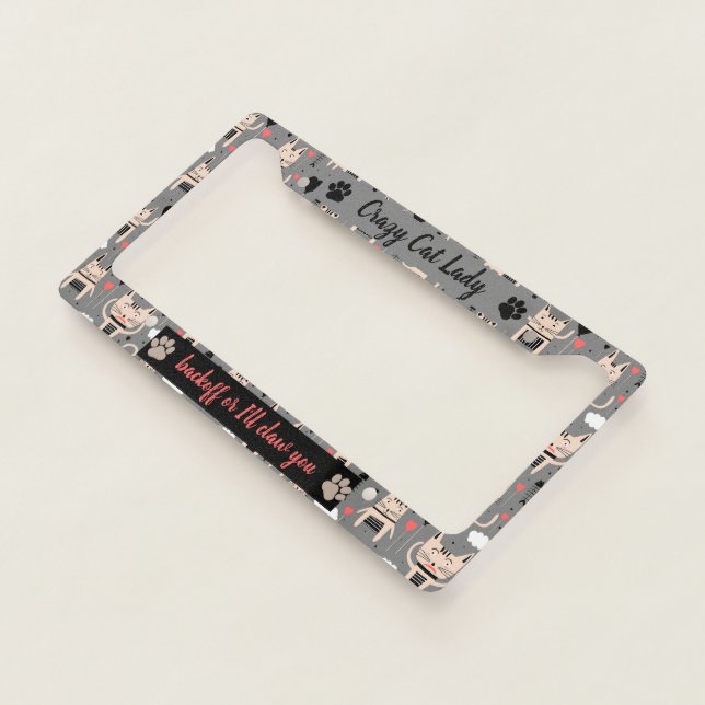 Funny Cute Cat Lover Pet License Plate Frame (3/4)
