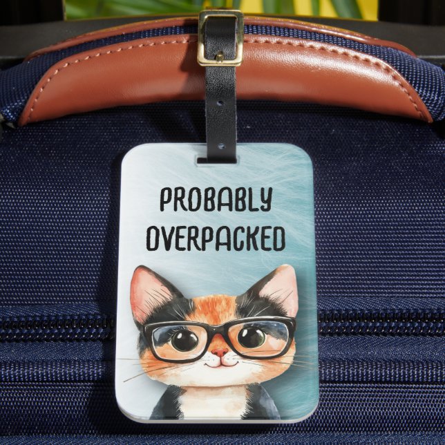 Funny Cute Cat Luggage Tag (Front Insitu 2)