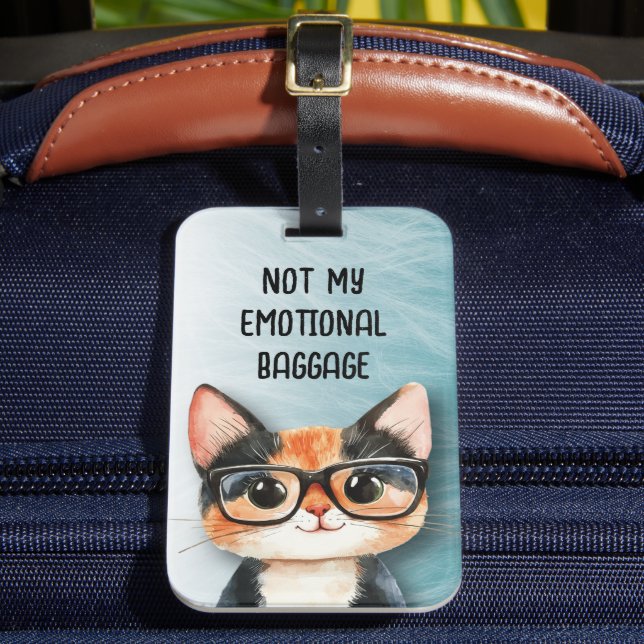 Funny Cute Cat Luggage Tag (Front Insitu 2)
