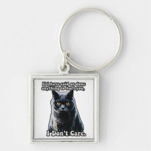 Funny cute cat meme for cat lovers and cat owners keychain