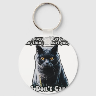 Funny cute cat meme for cat lovers and cat owners keychain