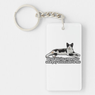 Funny cute cat meme for cat owners and cat lovers keychain