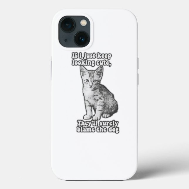 Funny cute cat meme for cat owners & kitty lovers Case-Mate iPhone case (Back)