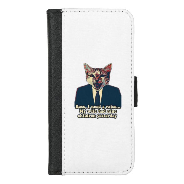 Funny cute cat meme for cat persons and cat lovers iPhone wallet case (Front)