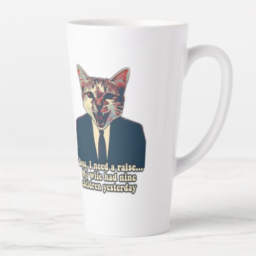 Funny cute cat meme for cat persons and cat lovers latte mug
