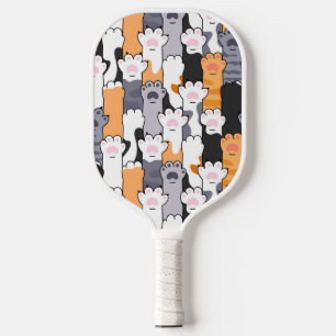 Funny Cute Cat Paw Pattern Pickleball Paddle