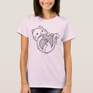 Funny Cute Cat Playing A Yarn T-Shirt