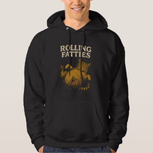 Funny Cute Cat Rolling Fatties Kitten Cat Dad Cat  Hoodie